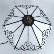 "Rose des Sables" Lamp, Bronze and Stained Glass Shade – circa 1970