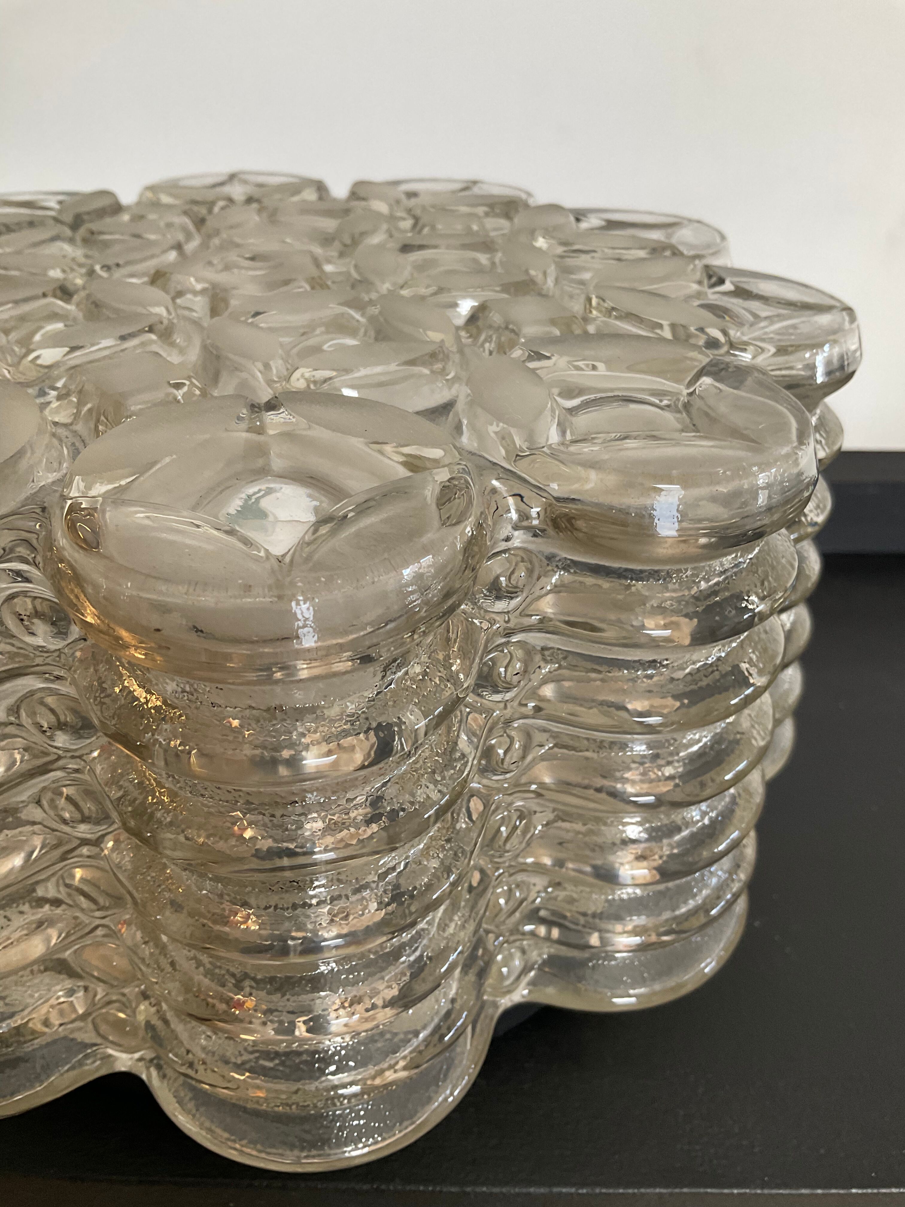 Wiła Leuchten wall lamp in molded glass 60s-70s