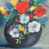 Tableau bouquet de fleurs peinture