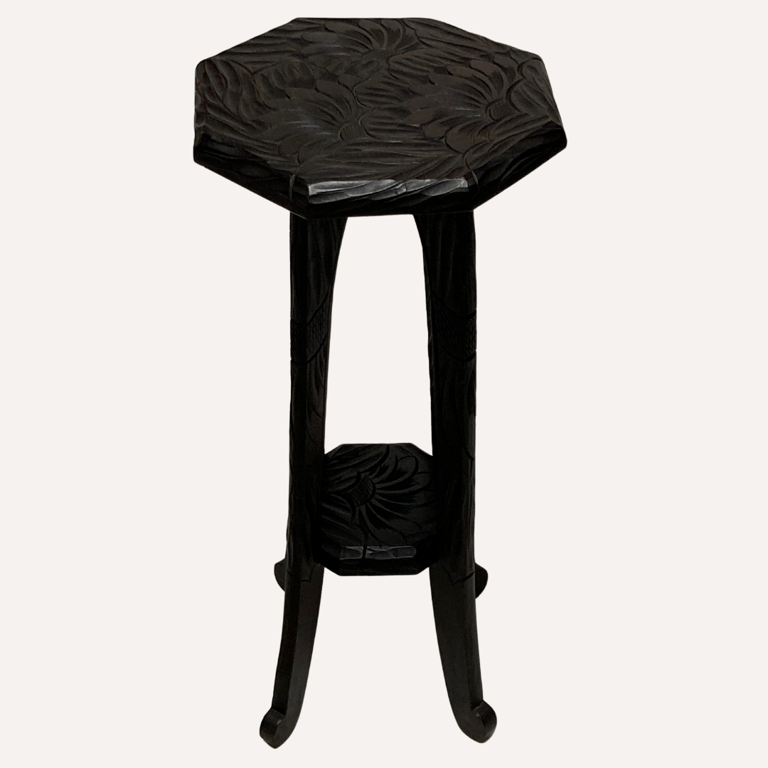 Antique Japanese hand craved side table by Libert London ca 1905