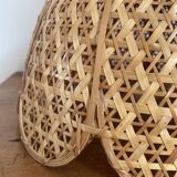 Vintage wicker rattan flower suspension