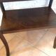 Varnished wooden stand with two shelves and curved legs / 50s-60s
