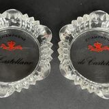 2 cendriers publicitaires en verre