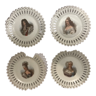 4 assiettes ajourées en Porcelaine de Saxe