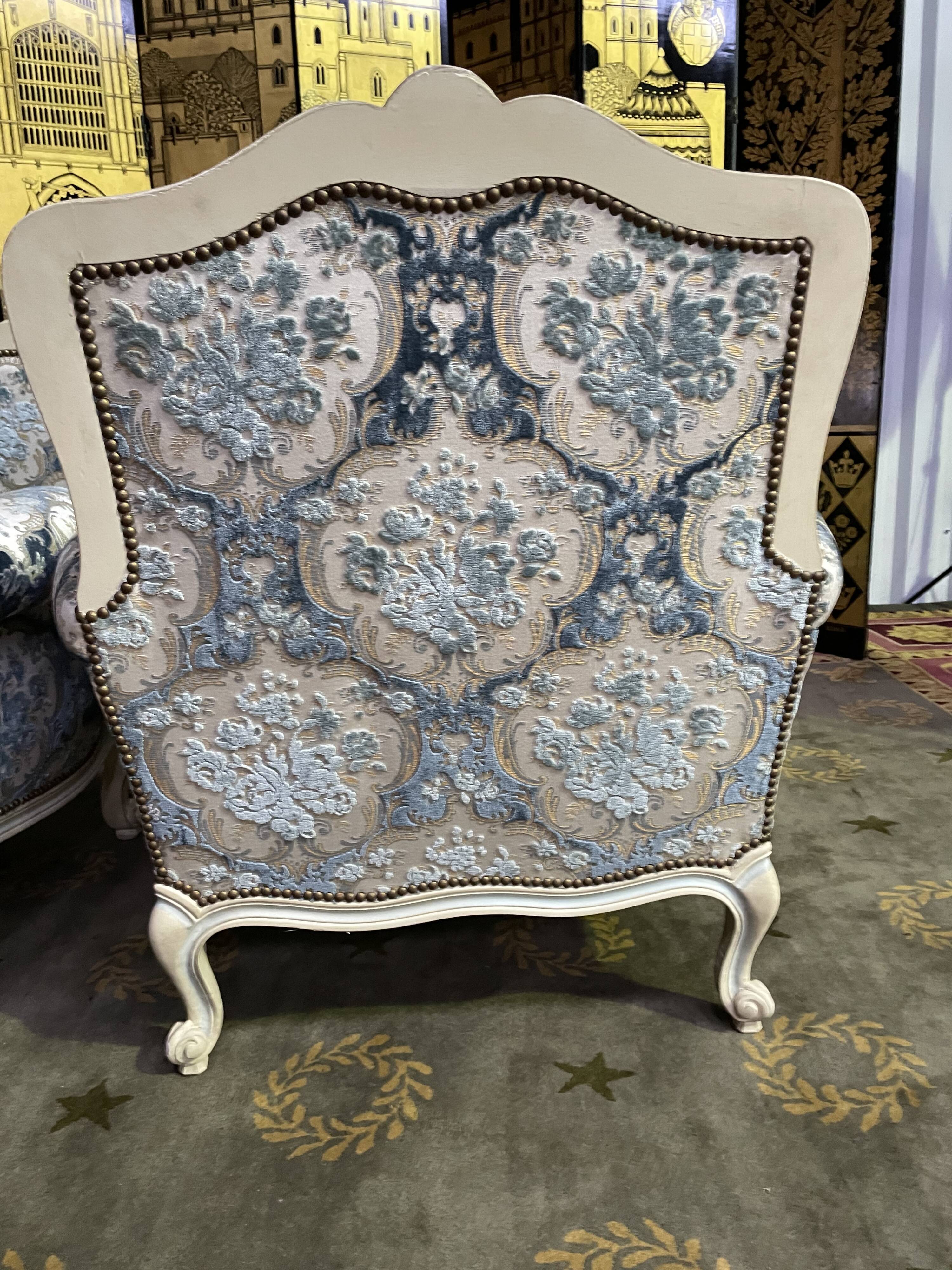 Salon canapé et paire de bergères Louis XV