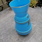 Golden blue opaline vase