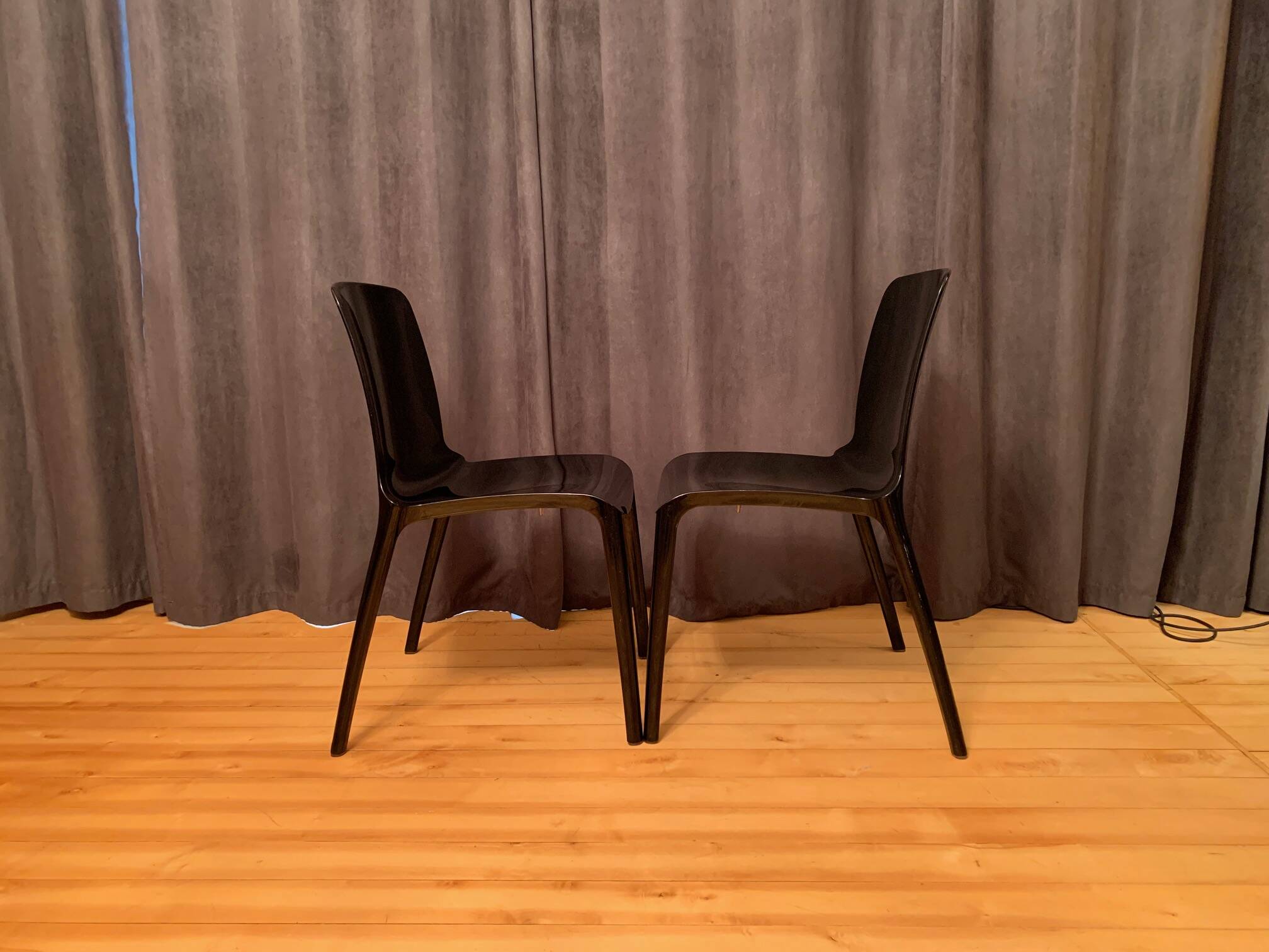 Pair of Tiffany chairs by Marcello Ziliani, Casprini, Italy.