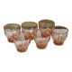 6 verres rose vintage