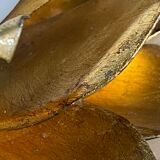 Opaline flower and brass wall lamp