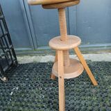 Tabouret à vis d'atelier en bois de 46 à 65 cm