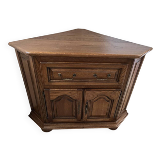 Solid oak corner cabinet