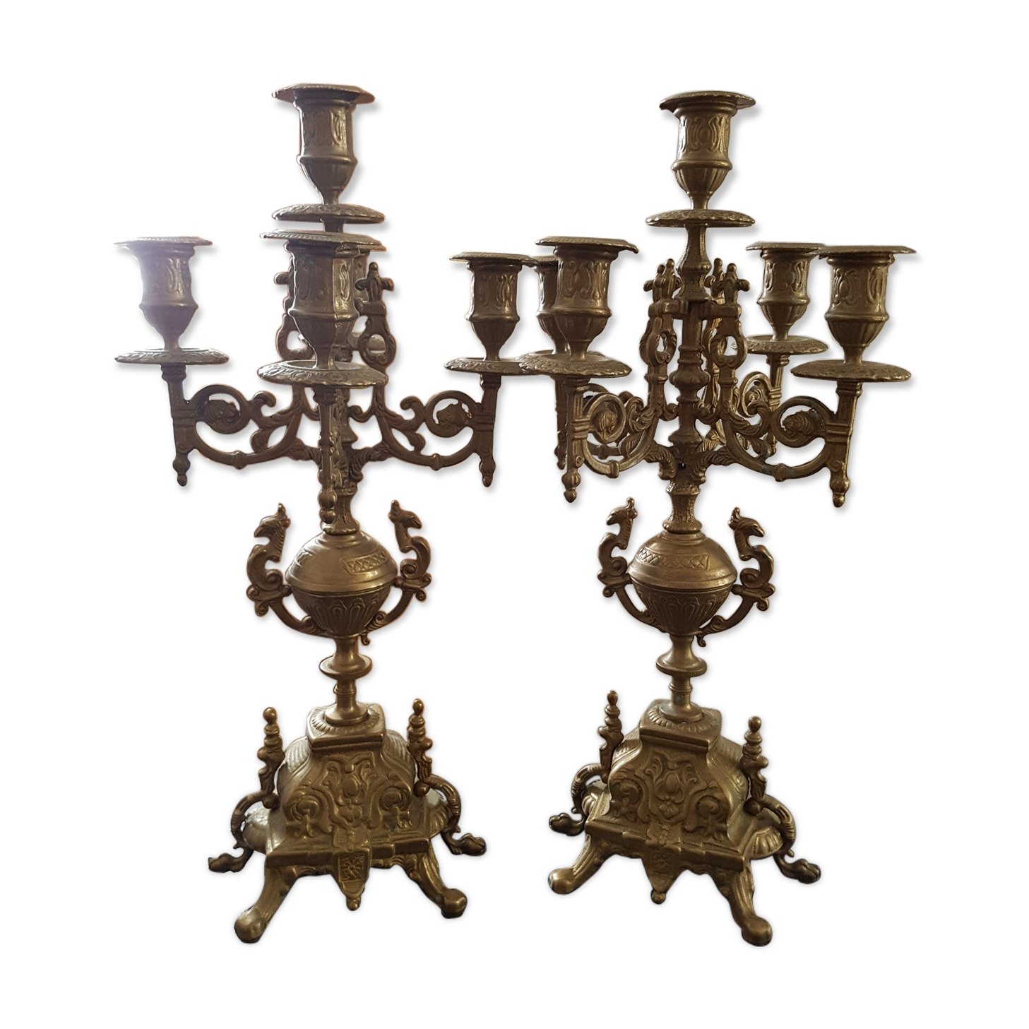 Pair of rock-style candelabras