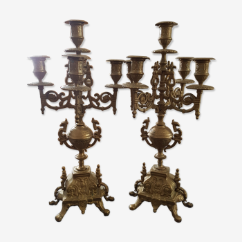 Pair of rock-style candelabras