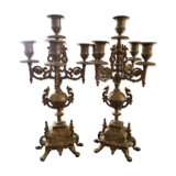 Pair of rock-style candelabras