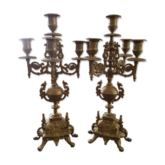 Pair of rock-style candelabras