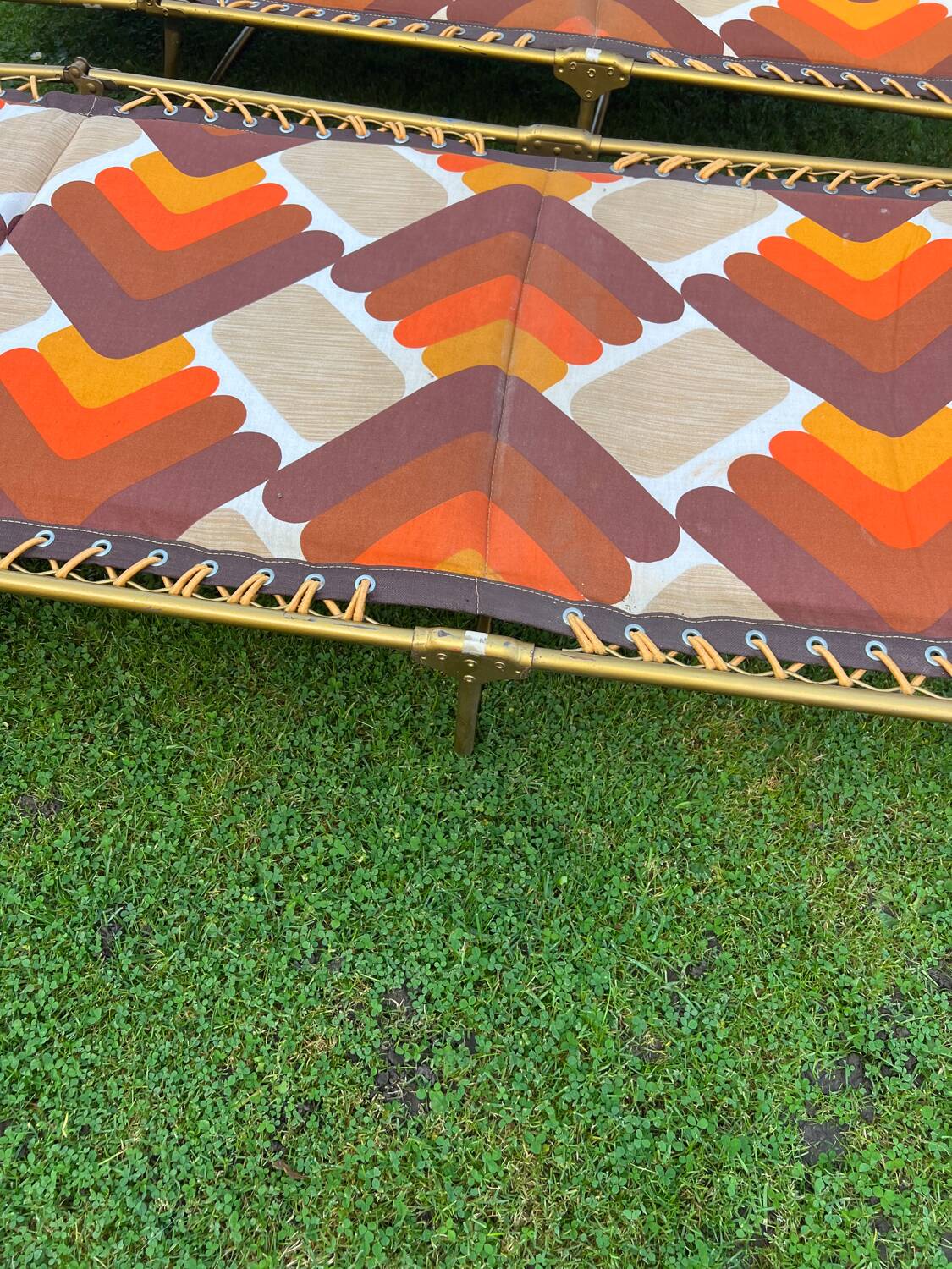 Pair of vintage Lafuma sun loungers in perfect condition