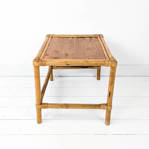 Table basse vintage en bambou marron clair Tablette Mid Century Vintage Rat