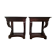 Consoles pair restoration in mahogany and black granite