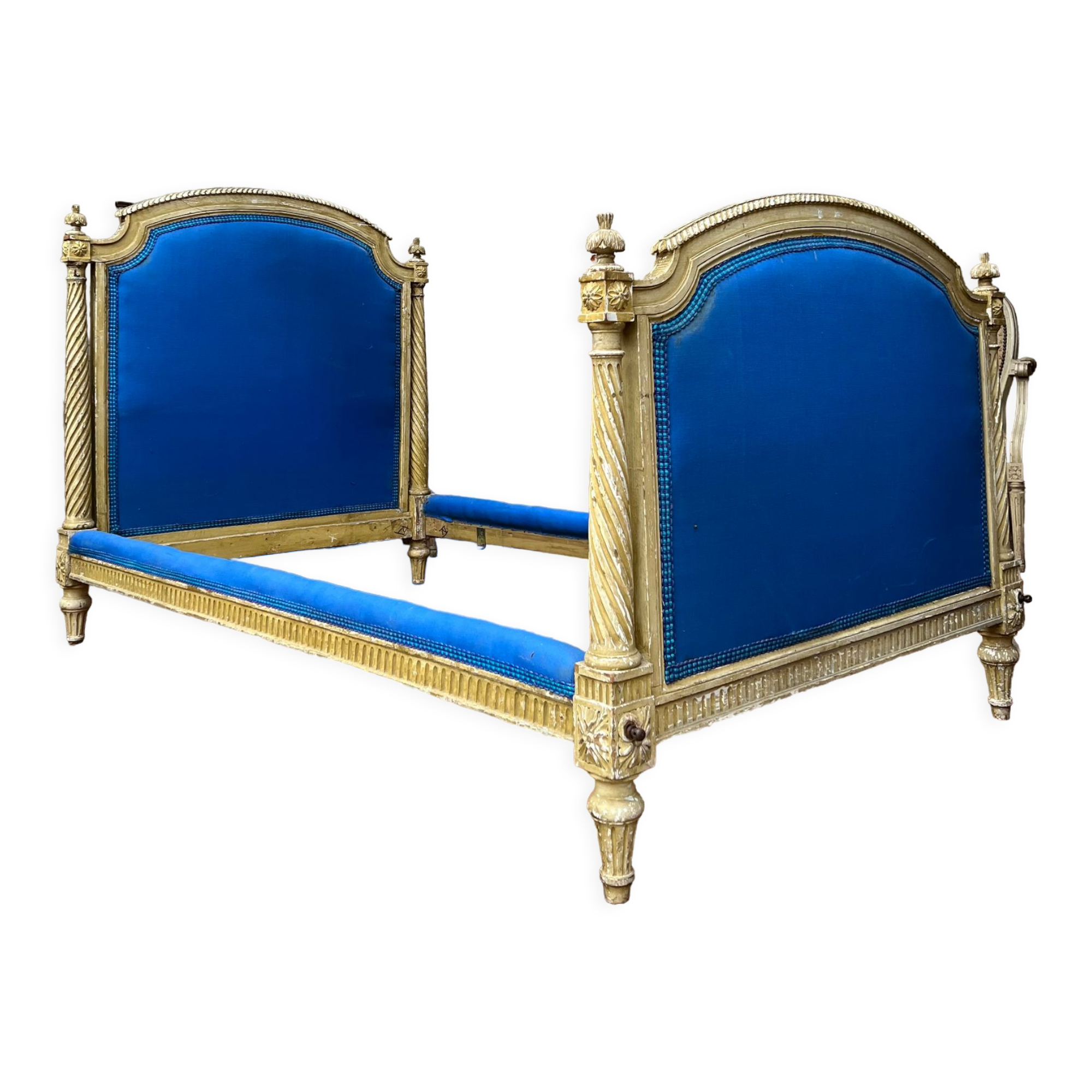 Pair of lacquered wooden beds Louis XVI XIXth