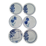 6 Assiettes bleues