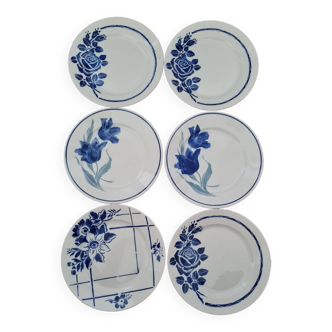 6 Blue plates
