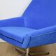 Vintage swivel armchair from DDR blue cornflower velvet from the Jade series