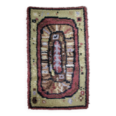 Tapis en laine Rya géométrique suédois, 80x150 cm, années 1900