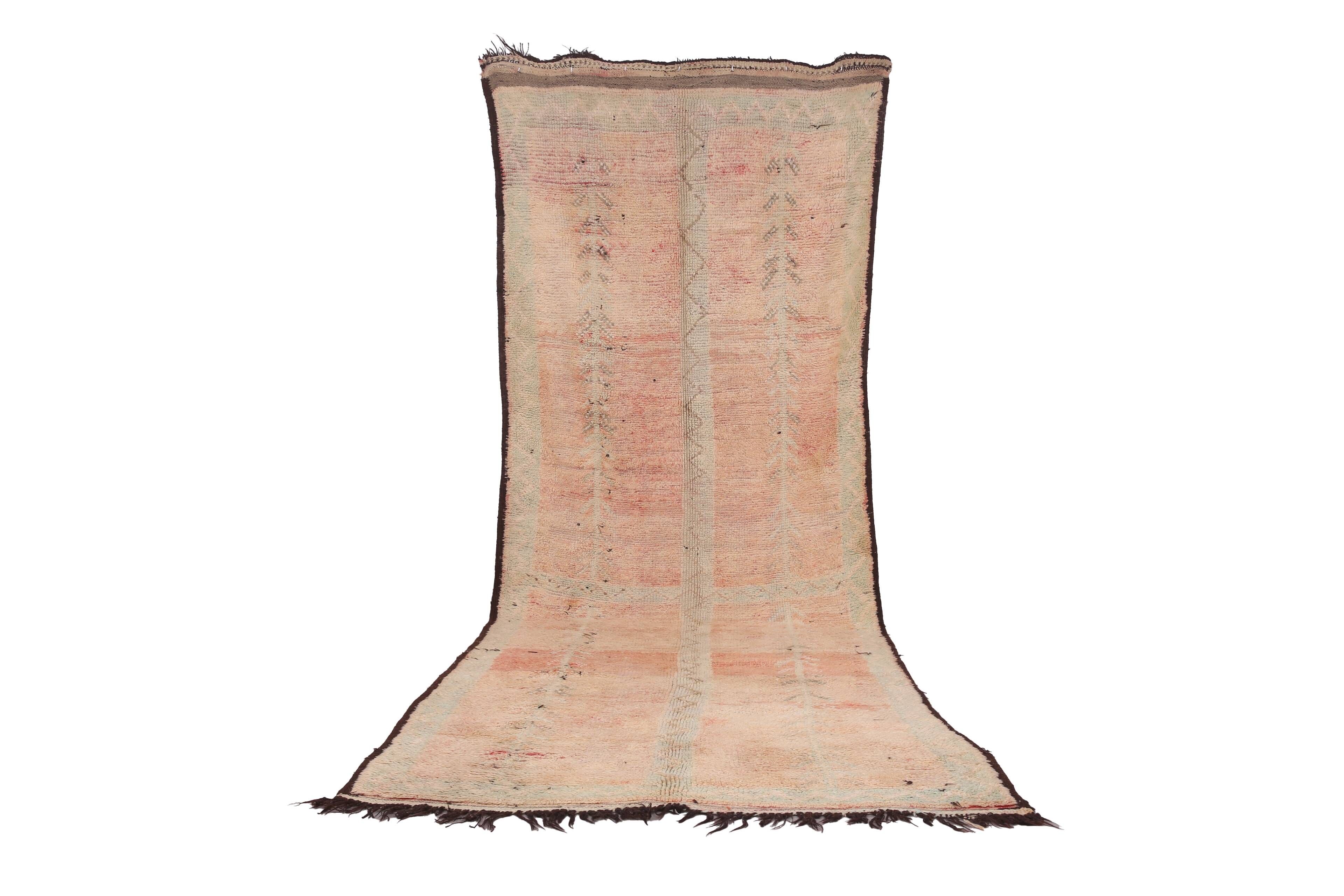 Peach Vintage Moroccan Rug 172 x 400 - Berber Wool Rug - Handmade Boho Rug