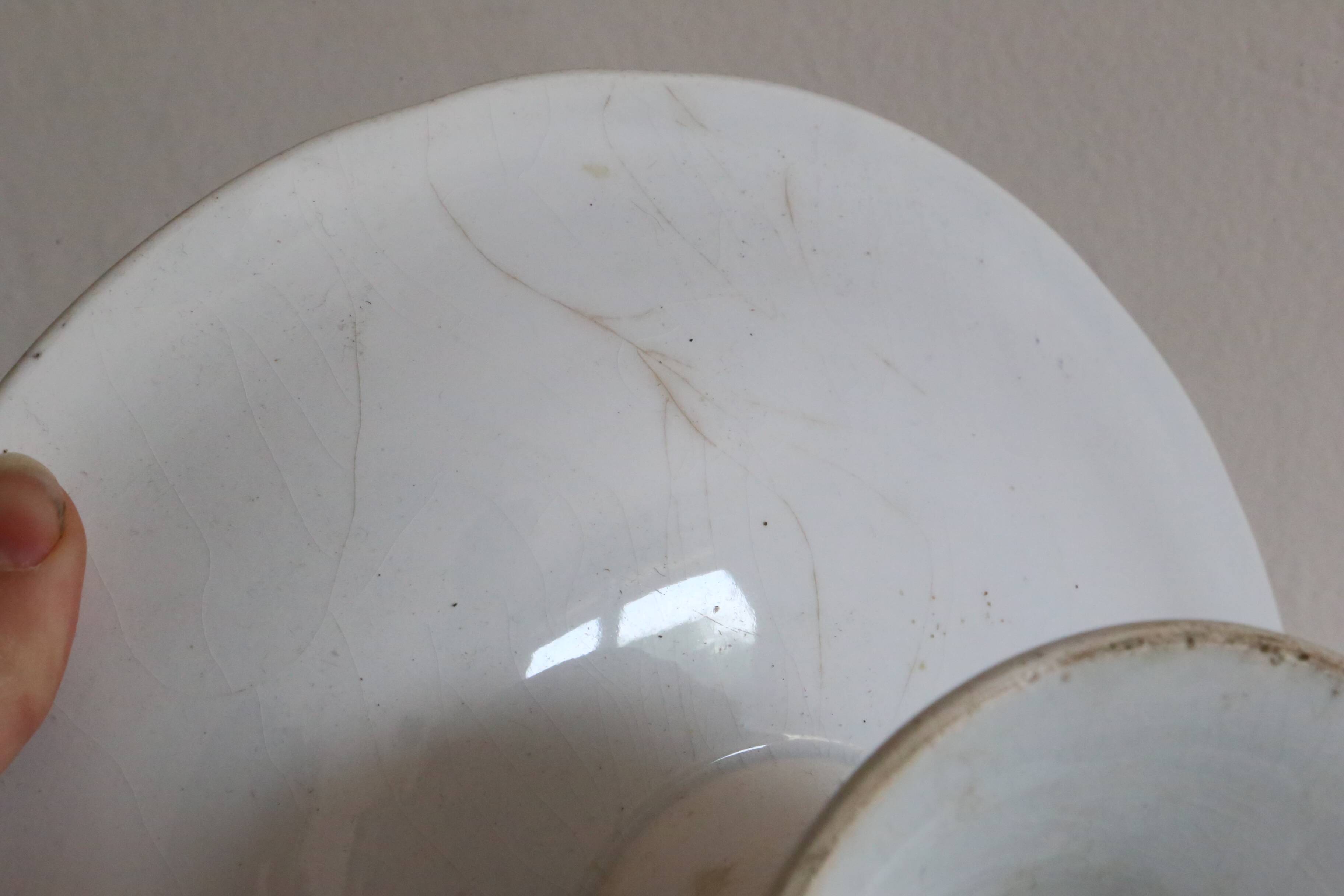 Antique dish, polychrome ironstone compote dish, “Guirlandes” model from the