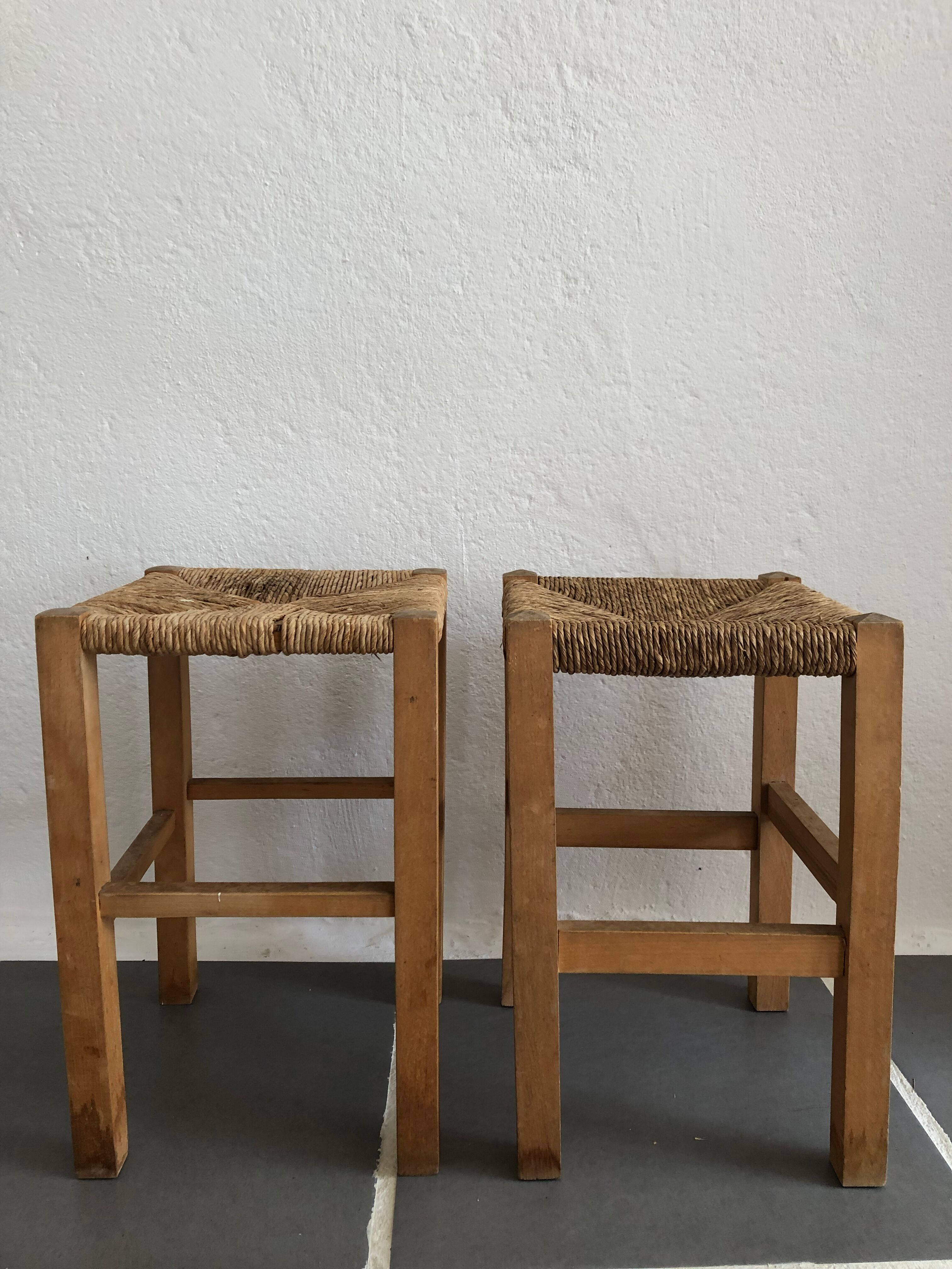 Pair of vintage mulched stools