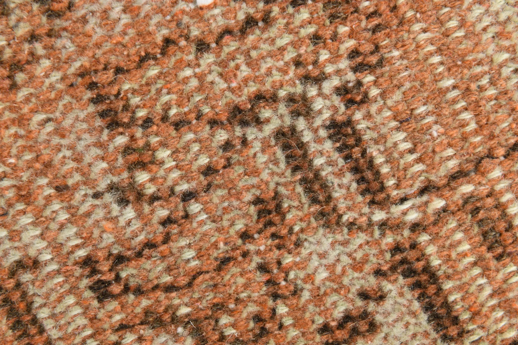 Vintage Persian Peach & Brown Rug, Oriental Pattern Rustic Carpet, 187x292