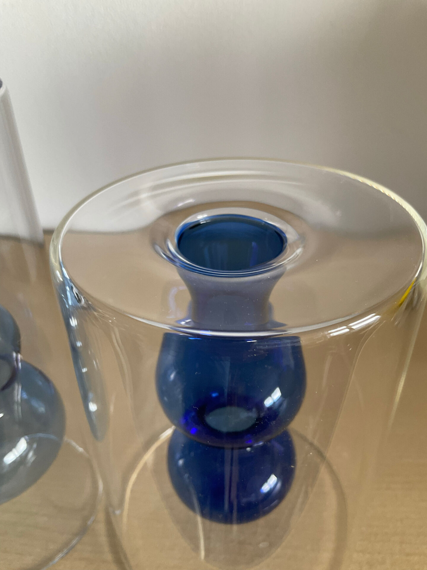 Duo of blown glass vases in Scandinavian style