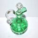 Green Venetian-ribbed crystal decanter – antique wine pitcher