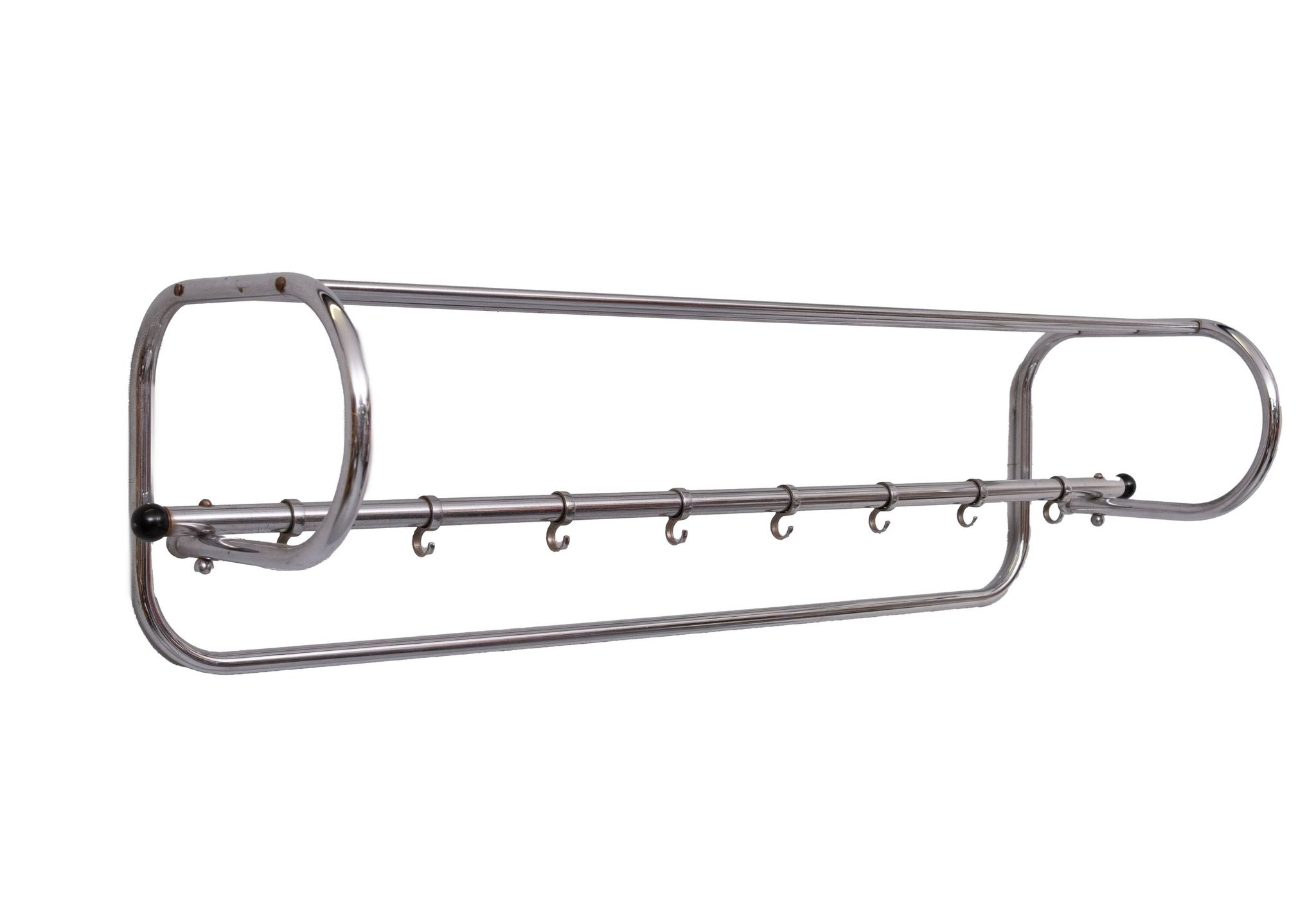 Art Deco Chrome wall Coat Rack Holland 1930s