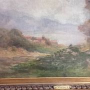 Old painting Late 19th century - R VERDUN (1873-1954) - Around the chin - 81*71.5 cms