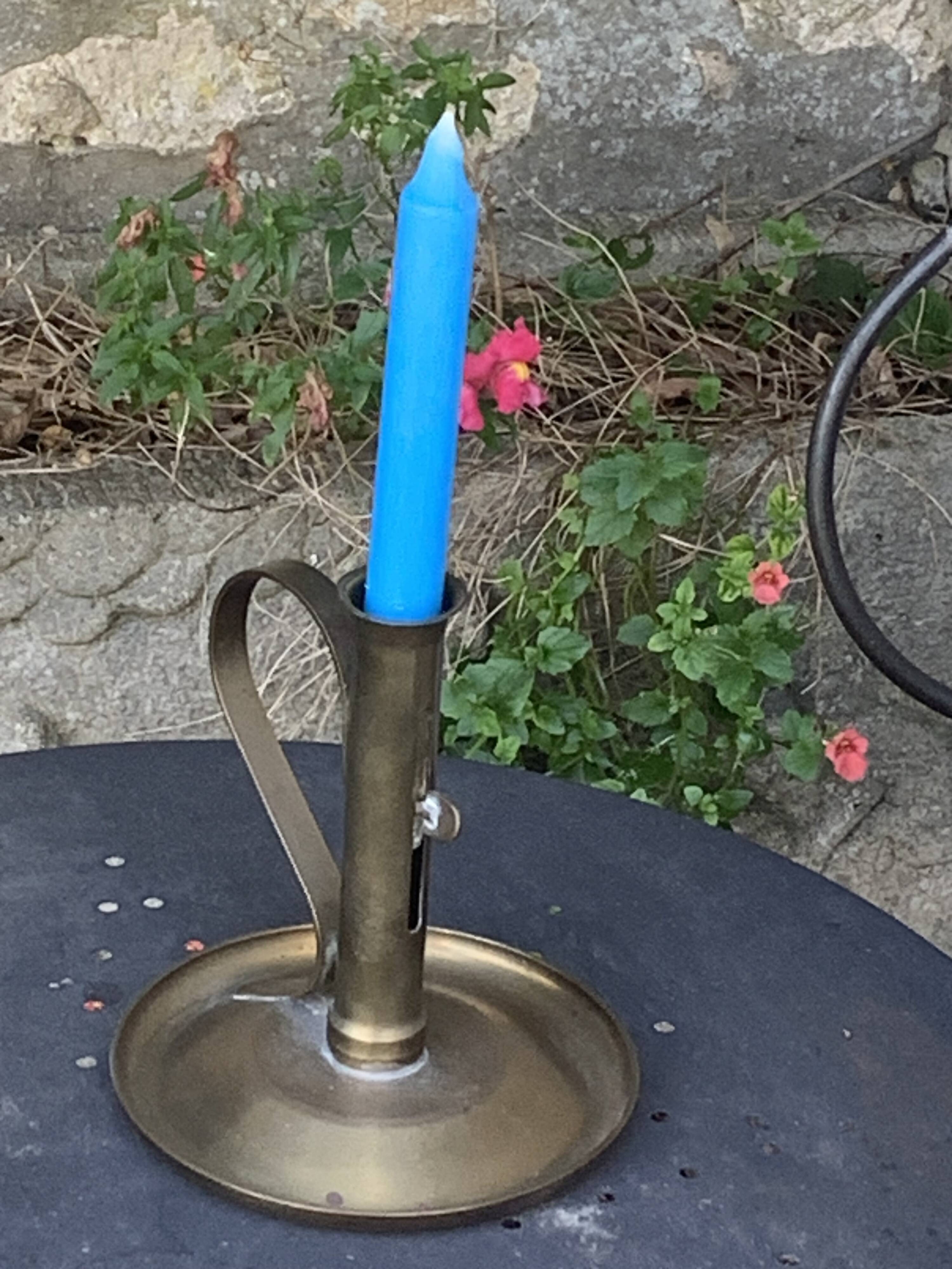 Candlestick, thumbtack, cellar rat, brass, copper, old, collector