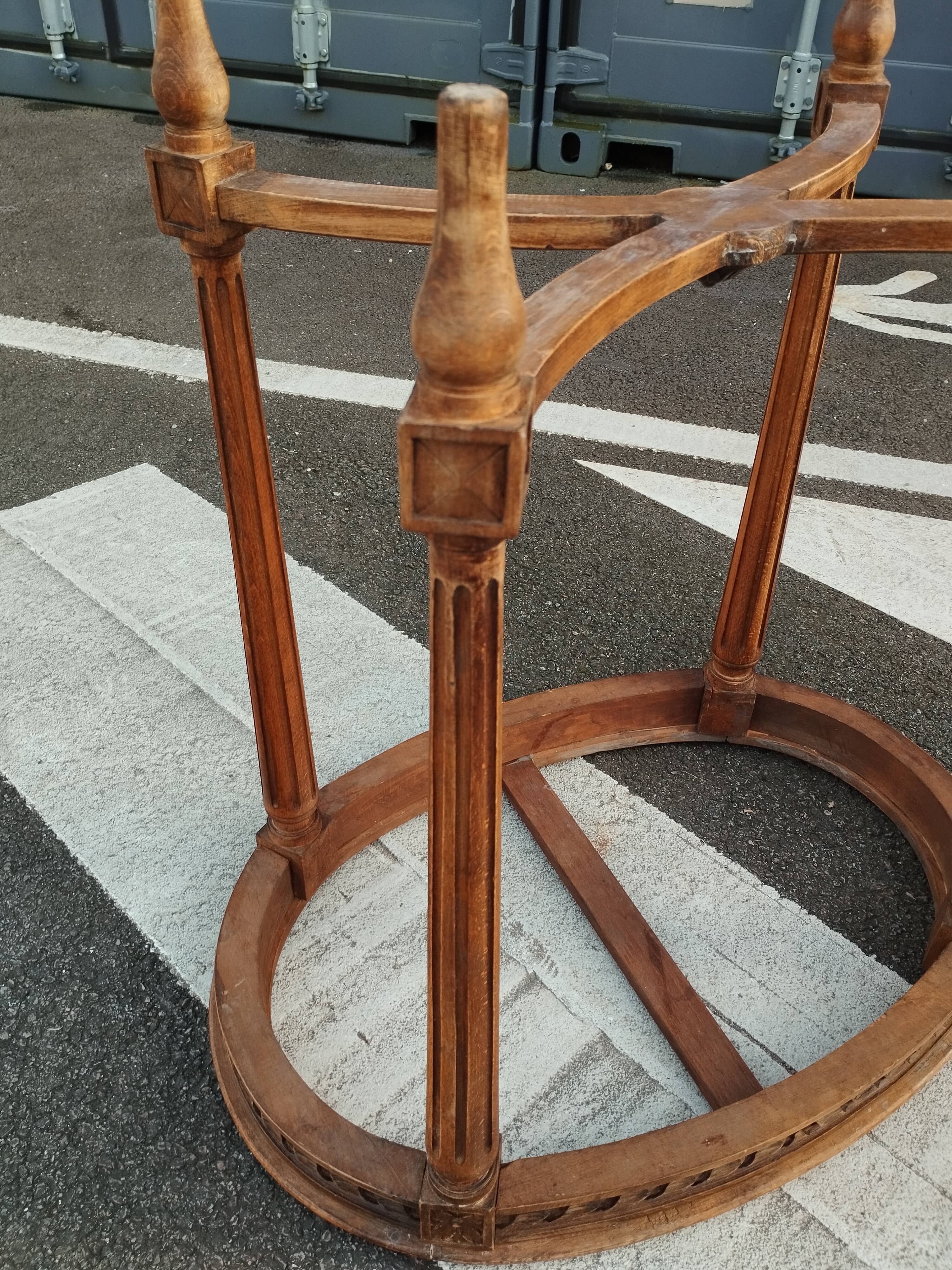 Old Louis XVI style pedestal table with marble top