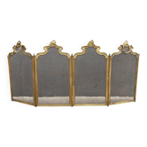 19th century Art Nouveau brass fireplace screen