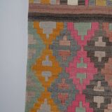 Vintage Turkish Oushak Handwoven Rug 72x384 cm