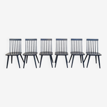 Set of 6 Scandinavian chairs 1970