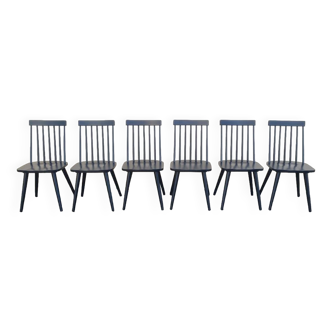 Set of 6 Scandinavian chairs 1970