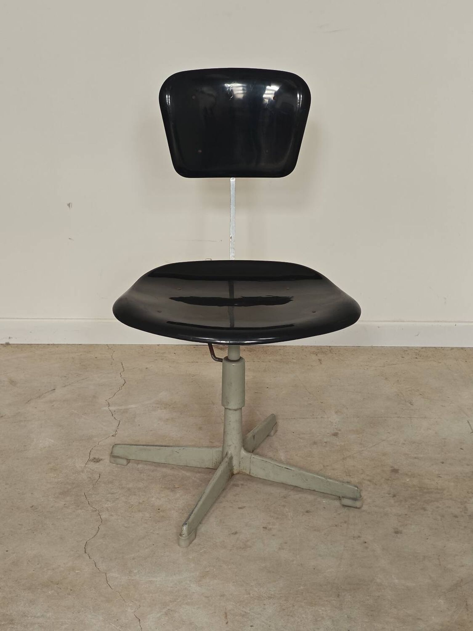 1 adjustable industrial chair metal Czechoslovakia 1960