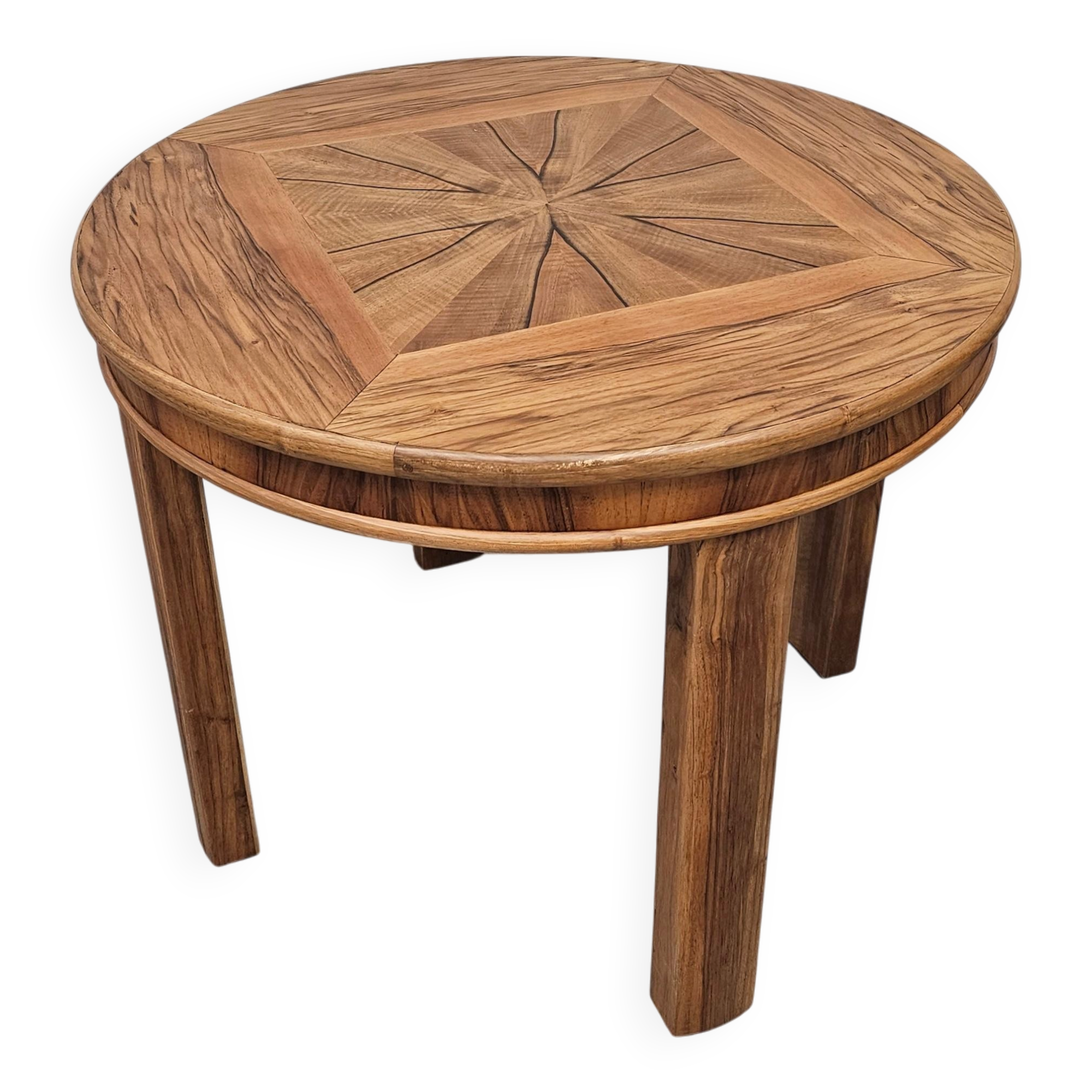 Art Deco Round Side Table in Walnut 1930s