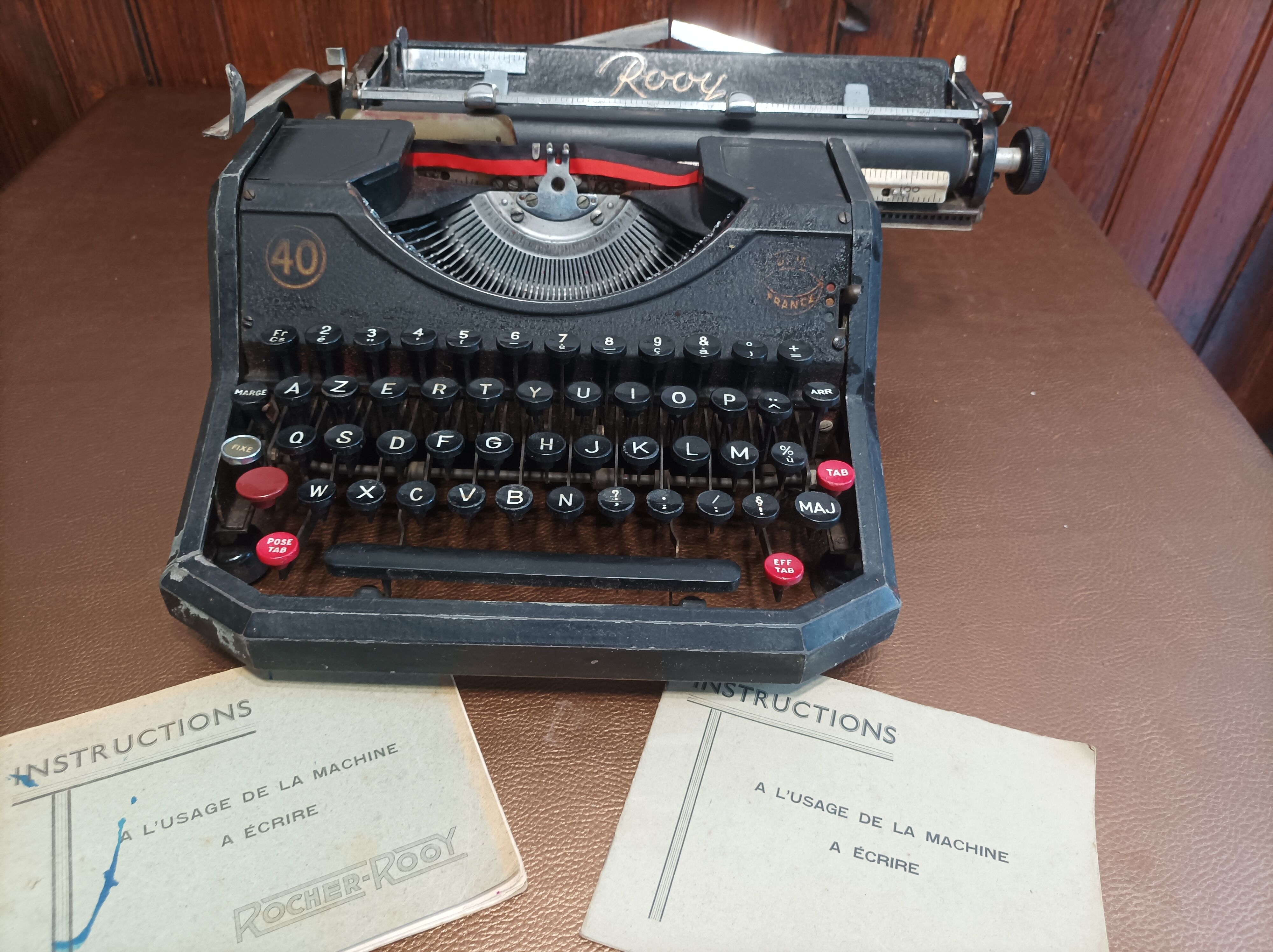 Typewriter rooy 40 with instructions and instruction (rare)