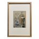 Alfred Gaspart (1900-1993), "Les Bouteilles" Nature morte cubiste, dessin au crayon et pastel gras