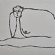 Meditative Figure in Aquatint on Lana Paper by Claude L'Hoste, 28 x 38 cm