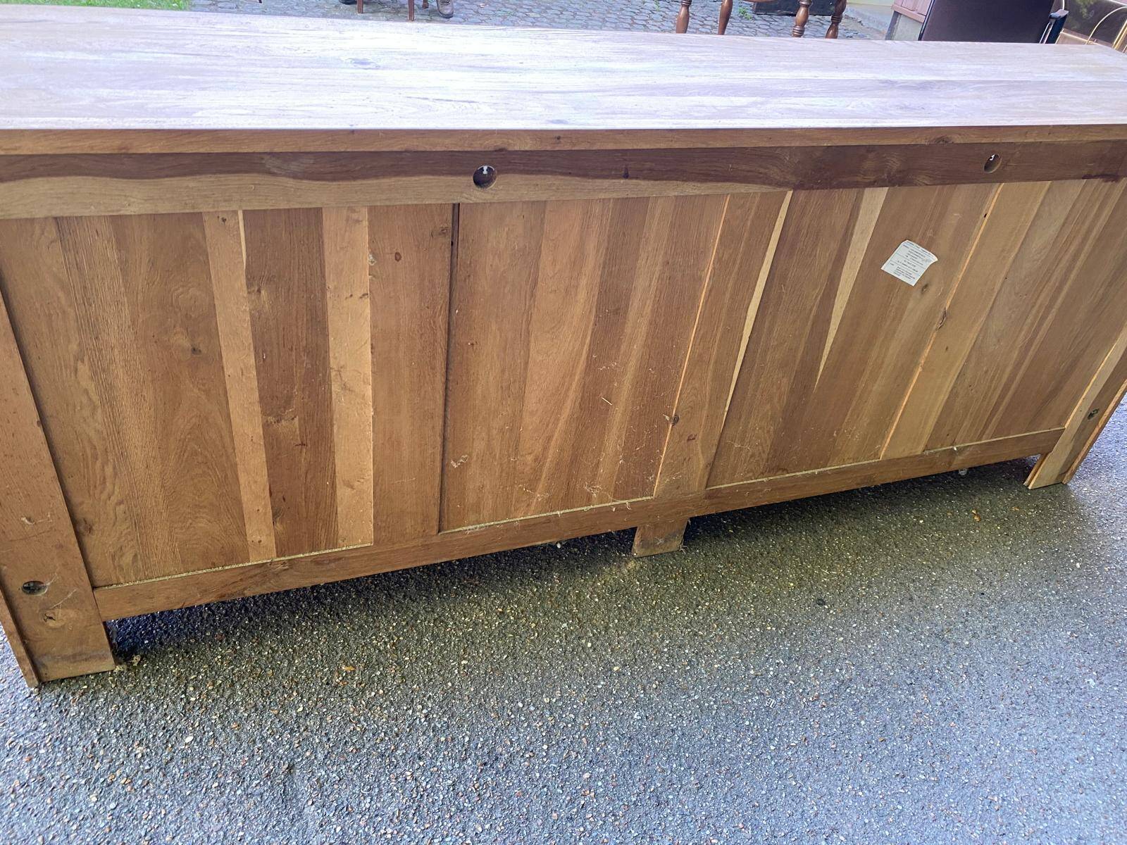 Vintage sideboard in solid oak from France, 20th century, 250cm