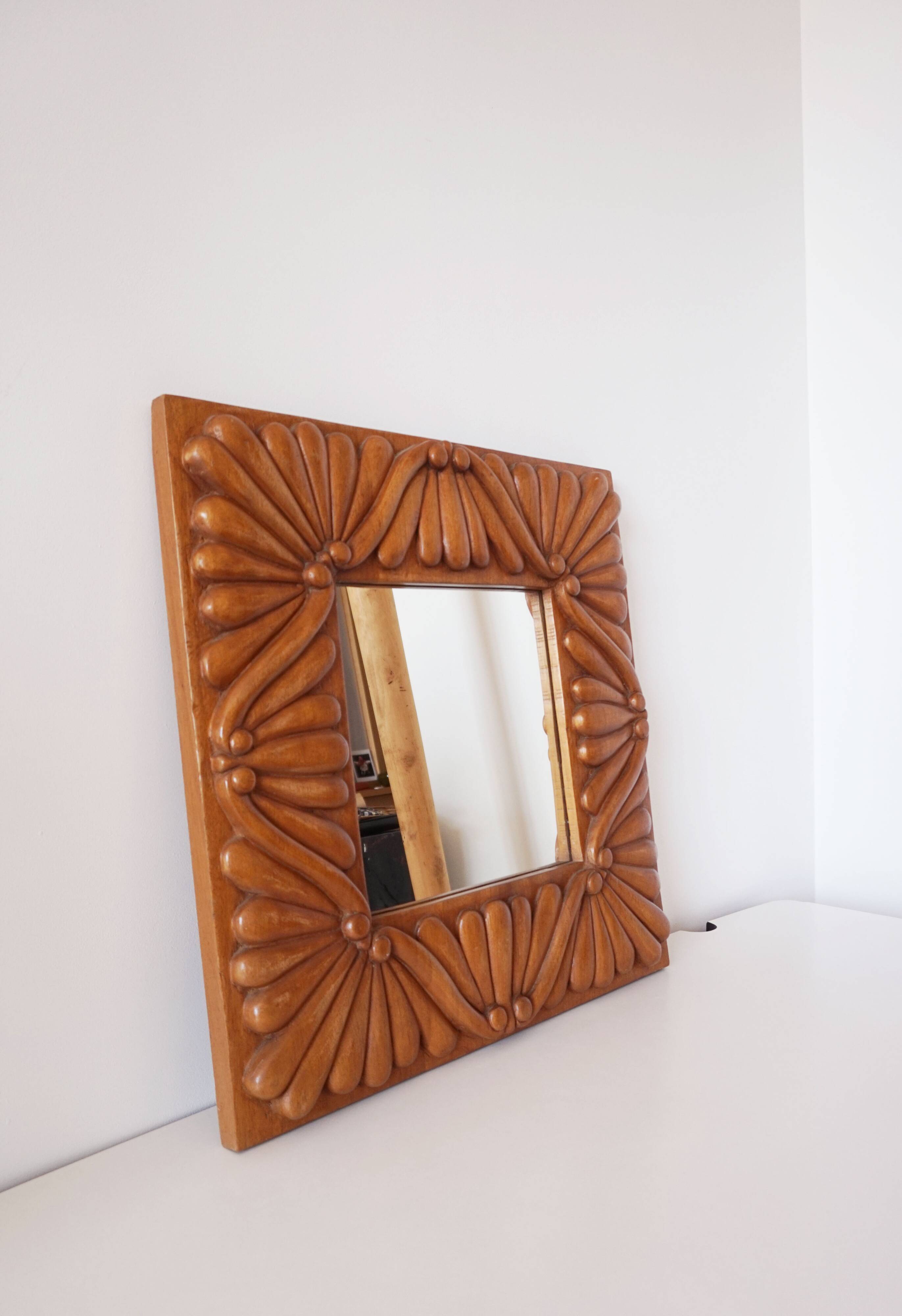 Solid wood mirror 1960