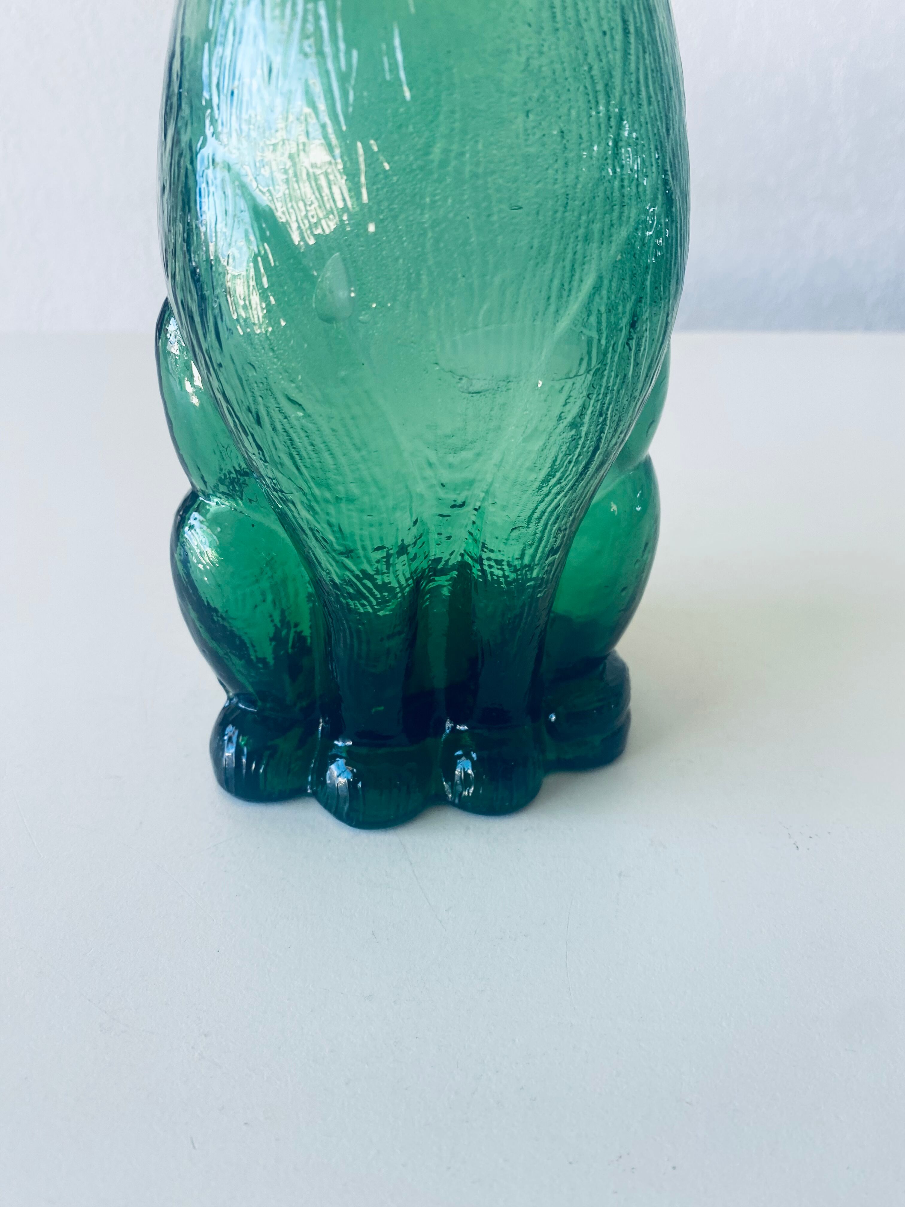 Vintage glass decanter in cat shape