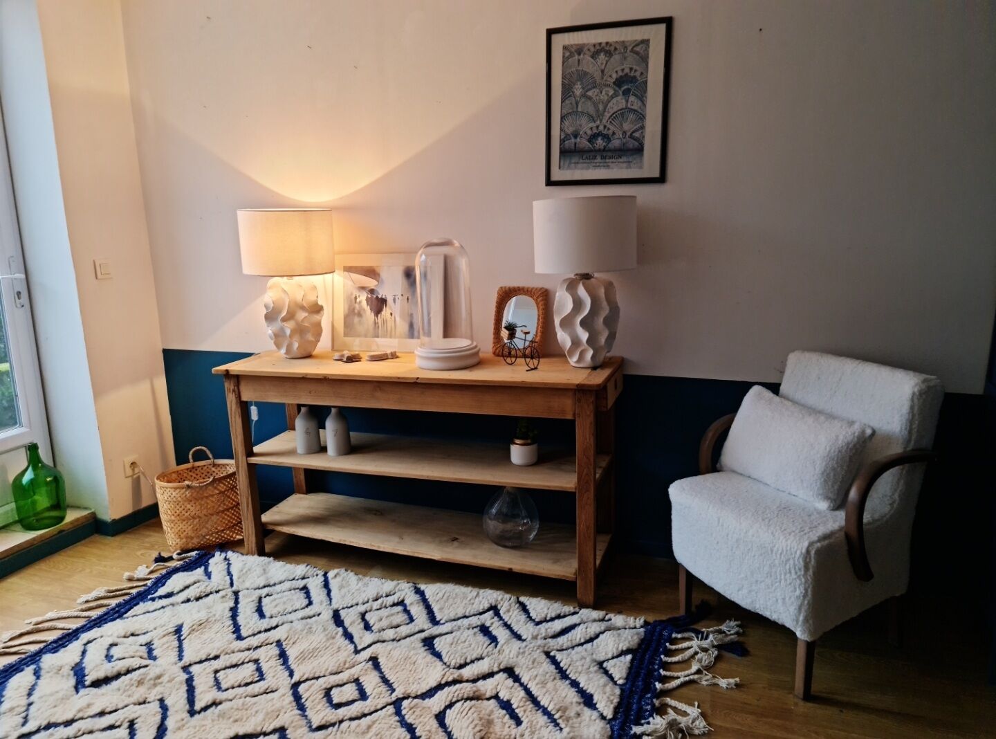 Draper's table in raw oak fully vitrified